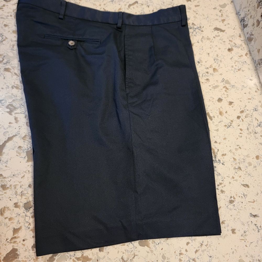 Polo By Ralph Lauren Black Pleated Front‎ Shorts Size 38